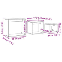 vidaXL Tavolini Impilabili 3 pz Rovere Artigianale Legno Multistrato