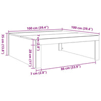Tavolino Salotto Rovere Artigianale 100x100x35 cm in Truciolato 856685