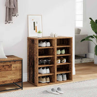 vidaXL Scarpiere 2 pz Legno Antico 32x35x70 cm in Legno Multistrato