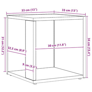 Tavolino da Salotto-Tavolino da soggiorno-Tavolo Rovere Artigianale 33x33x34cm in Truciolato