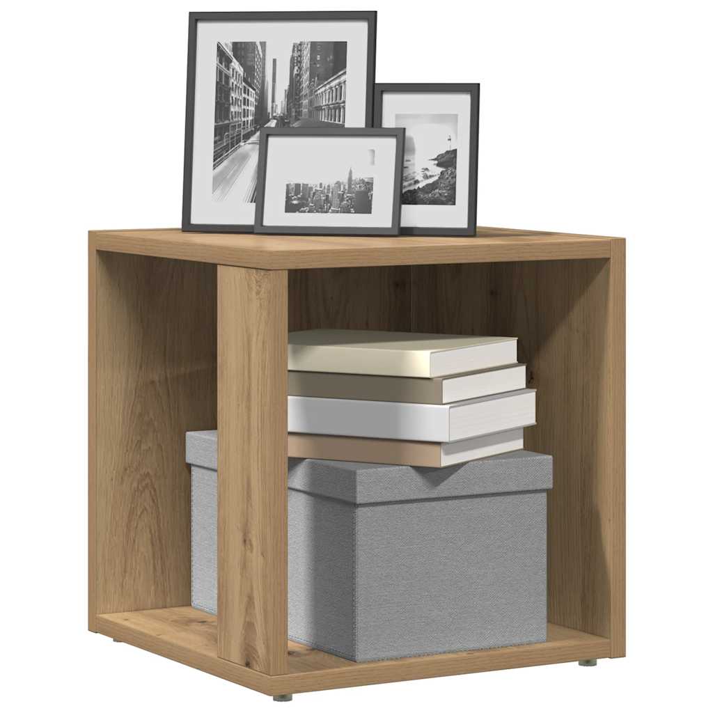 Tavolino da Salotto-Tavolino da soggiorno-Tavolo Rovere Artigianale 33x33x34cm in Truciolato