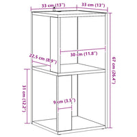 vidaXL Mobile Angolare Rovere Artigianale 33x33x67 cm in Truciolato