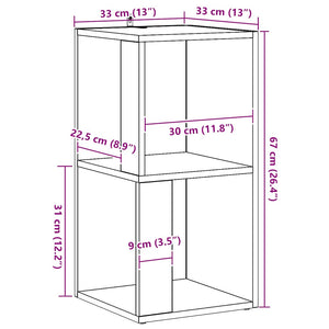vidaXL Mobile Angolare Rovere Artigianale 33x33x67 cm in Truciolato