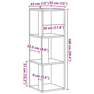 Mobile Angolare Rovere Artigianale 33x33x100 cm in Truciolato