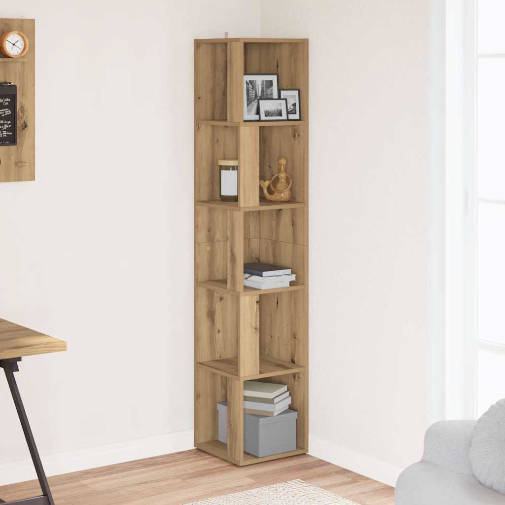 vidaXL Mobile Angolare Rovere Artigianale 33x33x165 cm in Truciolato