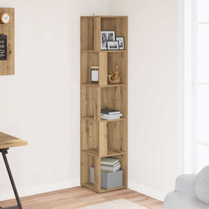 vidaXL Mobile Angolare Rovere Artigianale 33x33x165 cm in Truciolato