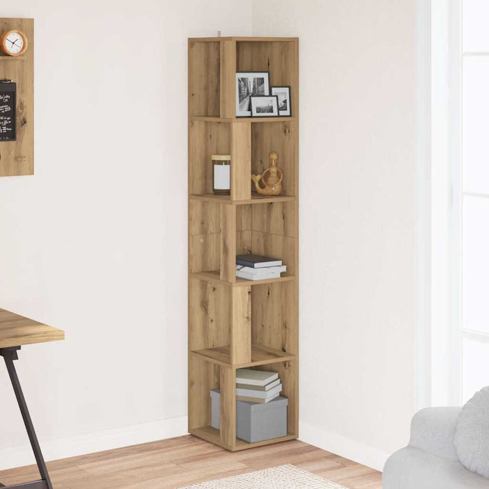 vidaXL Mobile Angolare Rovere Artigianale 33x33x165 cm in Truciolato