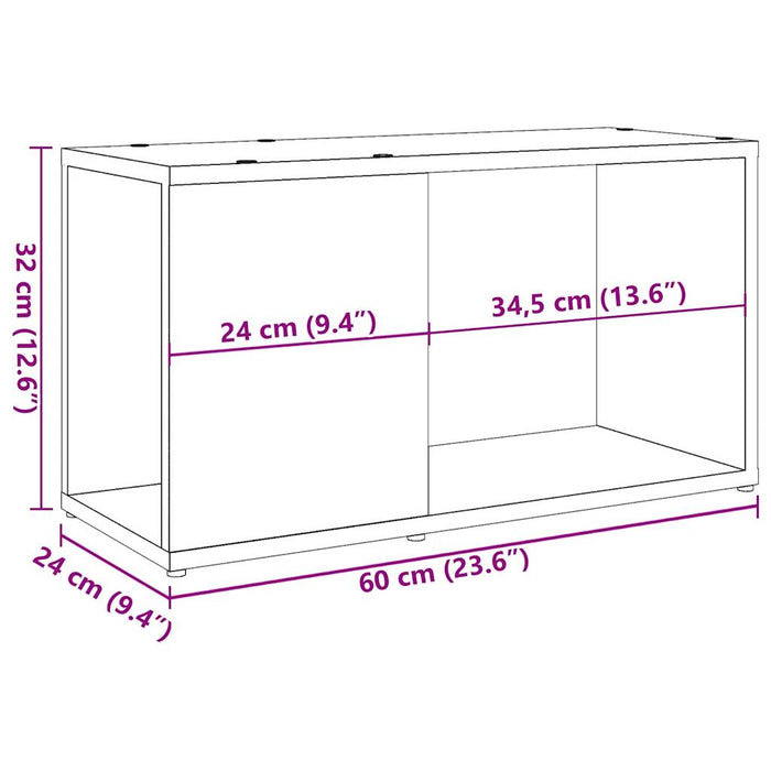 Mobile Porta TV Legno Antico 60x24x32 cm in Truciolato 856726