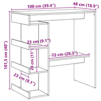 vidaXL Tavolo da Bar con Ripiani Rovere 100x48x101,5 cm in Truciolato