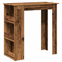 Tavolo da Bar con Ripiano Legno Antico 102x50x103,5 cm