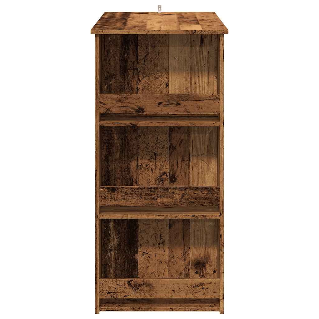 Tavolo da Bar con Ripiano Legno Antico 102x50x103,5 cm
