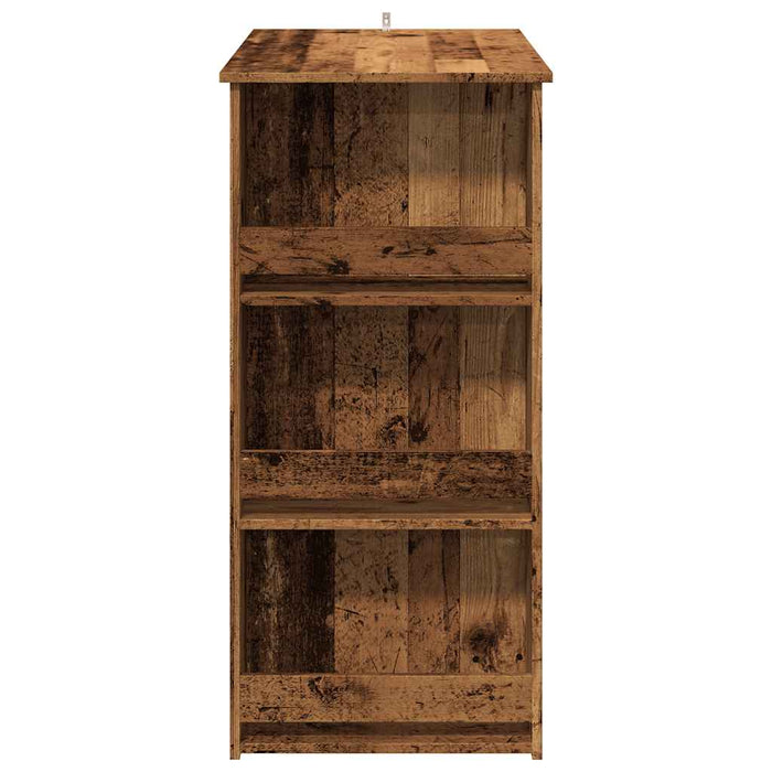 Tavolo da Bar con Ripiano Legno Antico 102x50x103,5 cm