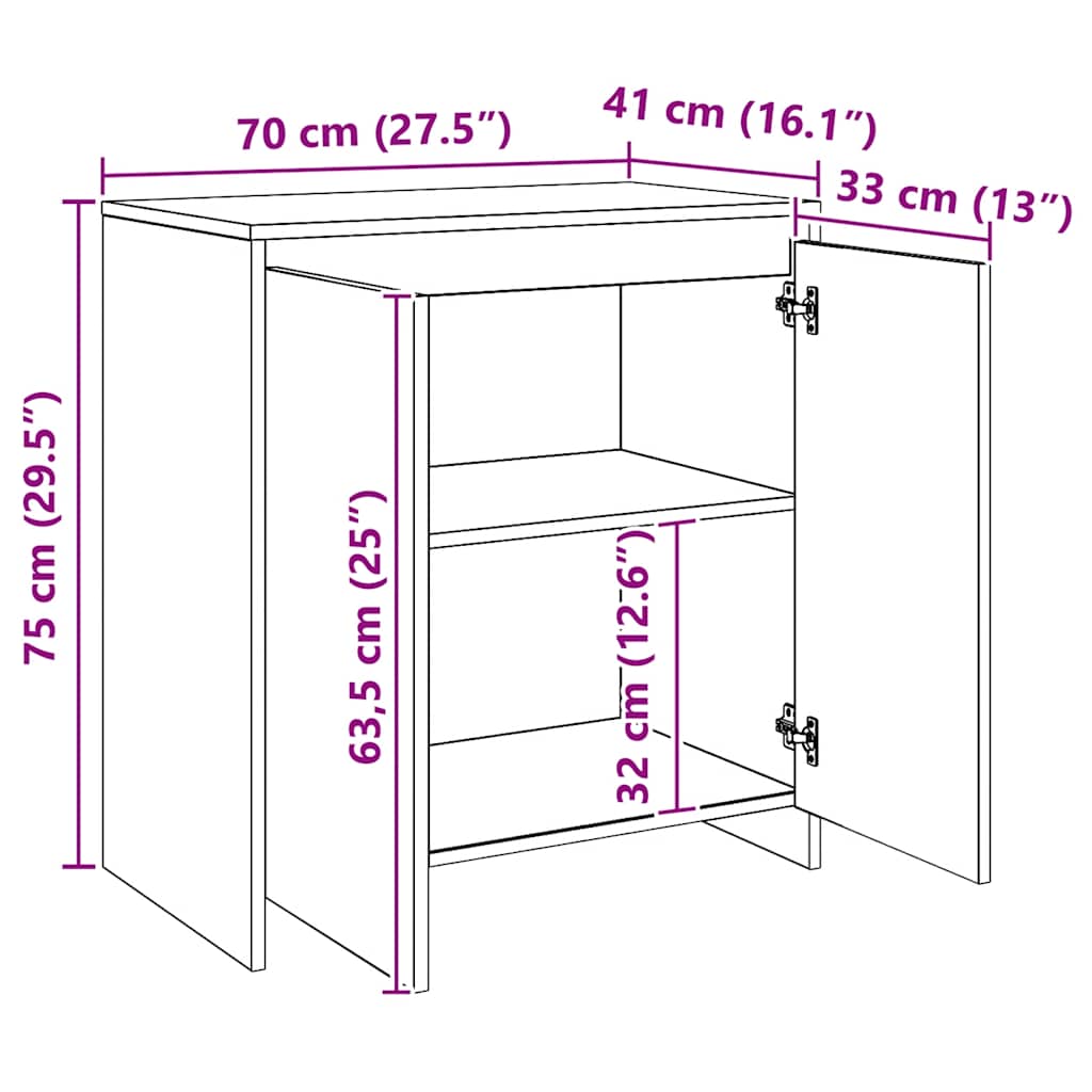 Credenza Rovere Artigianale 70x41x75 cm in Truciolato 856777