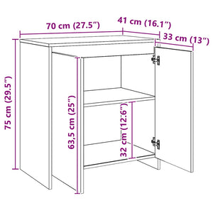 Credenza Rovere Artigianale 70x41x75 cm in Truciolato 856777