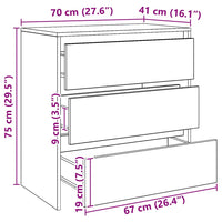 vidaXL Credenza Rovere Artigianale 70x41x75 cm in Truciolato
