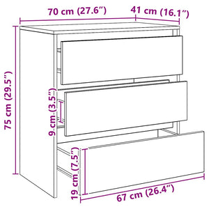 vidaXL Credenza Rovere Artigianale 70x41x75 cm in Truciolato