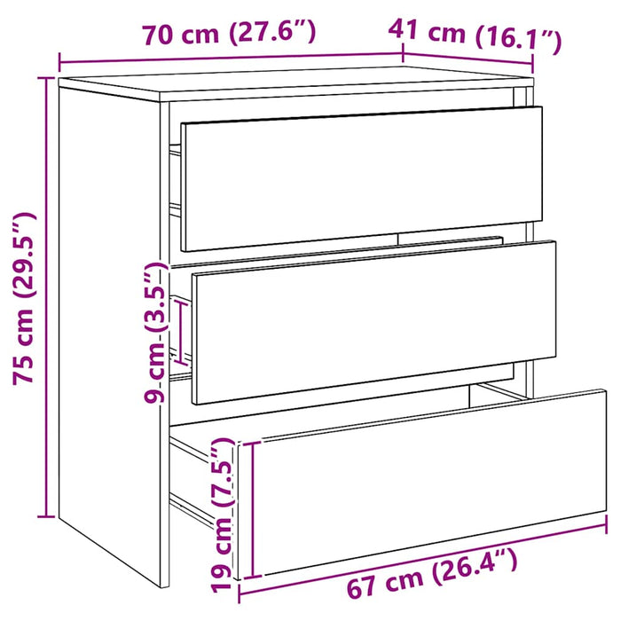 vidaXL Credenza Rovere Artigianale 70x41x75 cm in Truciolato