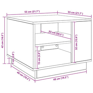 vidaXL Tavolino da Salotto Artigianale 55x55x42 cm Legno Multistrato
