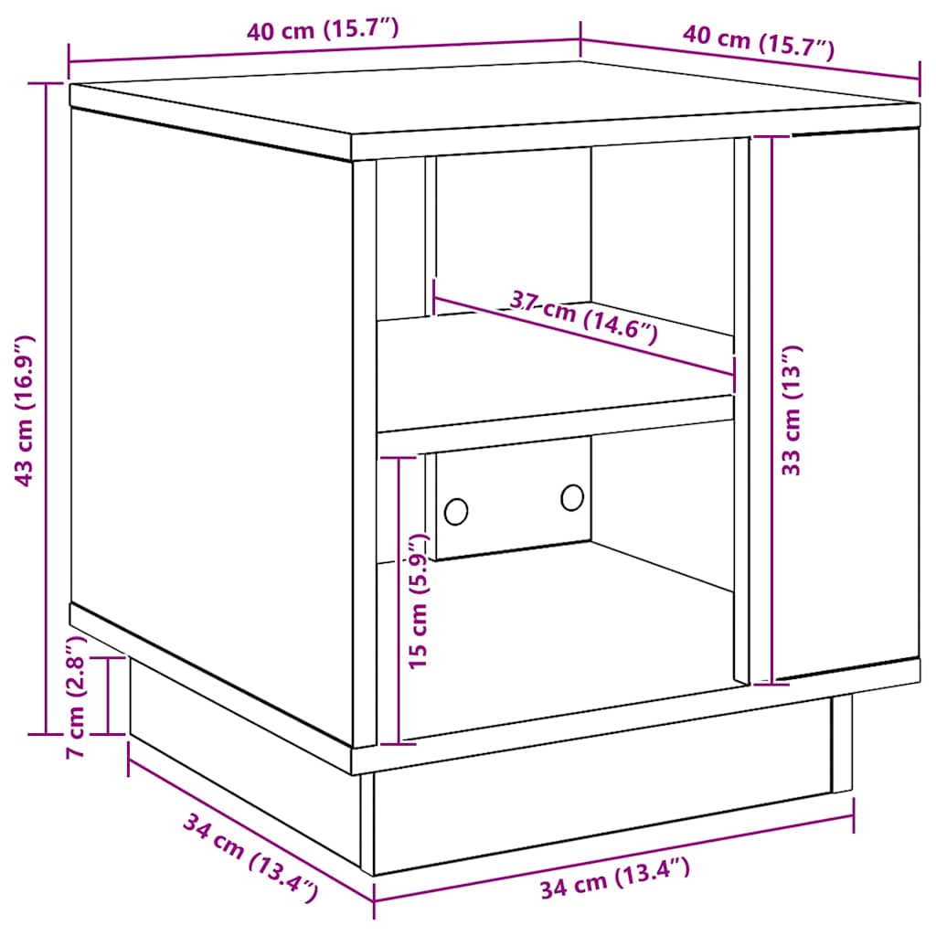 Tavolino da Salotto Artigianale 40x40x43 cm Legno Multistrato 856805