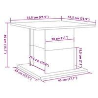 Tavolino da Salotto Legno Antico 55,5x55,5x40 cm in Truciolato 856808