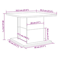 Tavolino Salotto Rovere Artigianale 55,5x55,5x40 cm Truciolato 856809