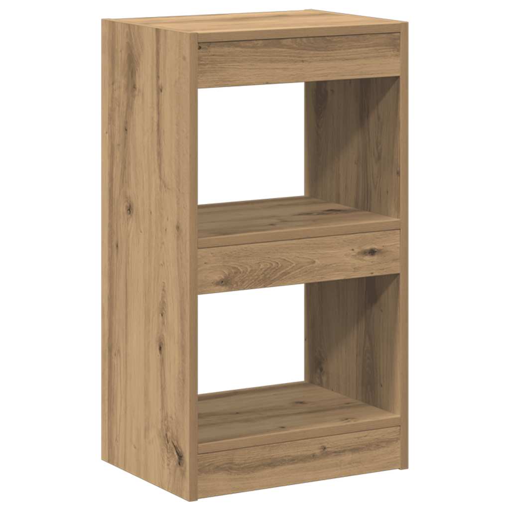 Libreria Divisorio-Scaffale per Libri-Mobile di Stoccaggio in Rovere Artigianale 40x30x72 cm