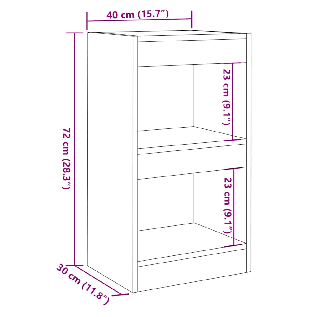 Libreria/Divisorio in Rovere Artigianale 40x30x72 cm