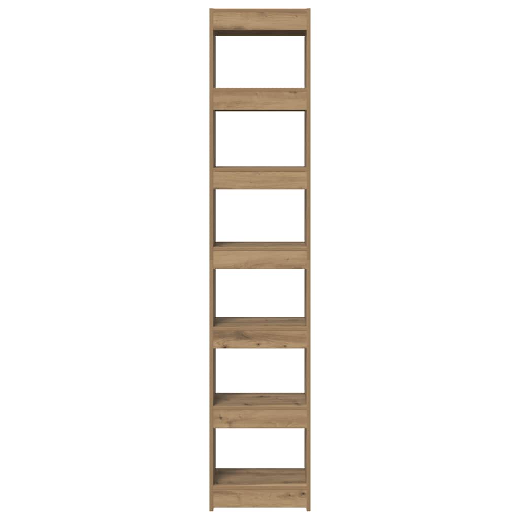 Libreria Divisorio-Scaffale per Libri-Mobile di Stoccaggio Rovere Artigianale 40x30x198 cm