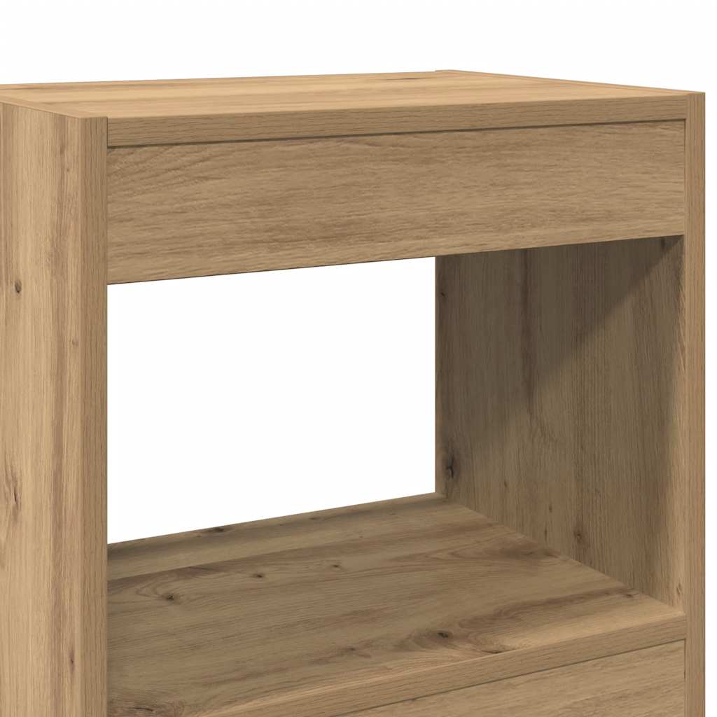 Libreria Divisorio-Scaffale per Libri-Mobile di Stoccaggio Rovere Artigianale 40x30x198 cm