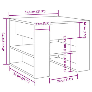 Tavolino da Salotto Legno Vecchio 55,5x55x45 cm in Truciolato 856818