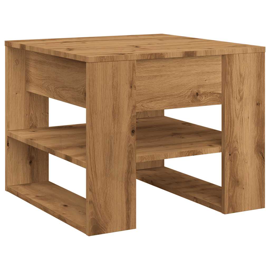 Tavolino Salotto Rovere Artigianale 55,5x55x45 cm in Truciolato