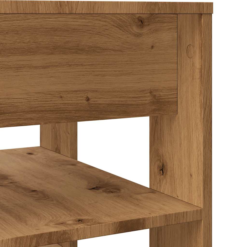 Tavolino Salotto Rovere Artigianale 55,5x55x45 cm in Truciolato