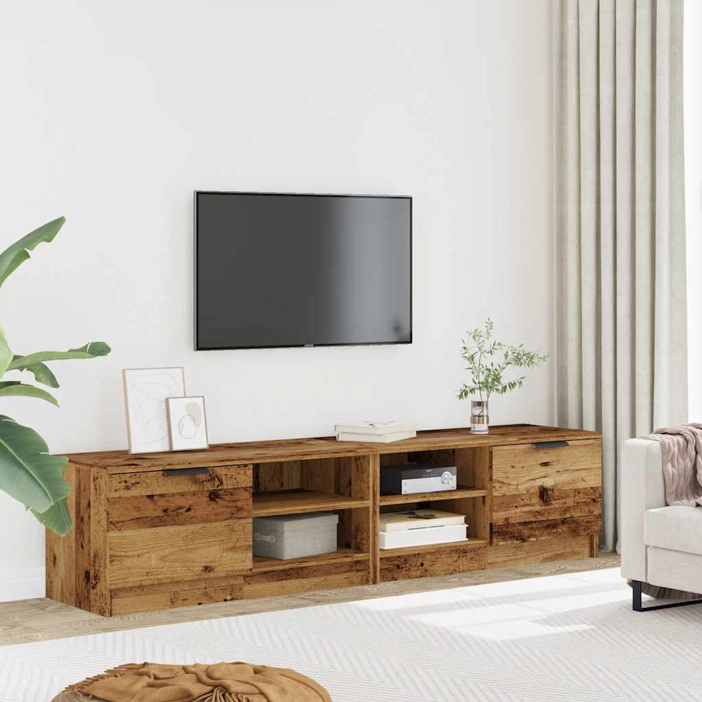 vidaXL Mobili Porta TV 2 pz Legno Vecchio 80x35x36,5 cm in Truciolato