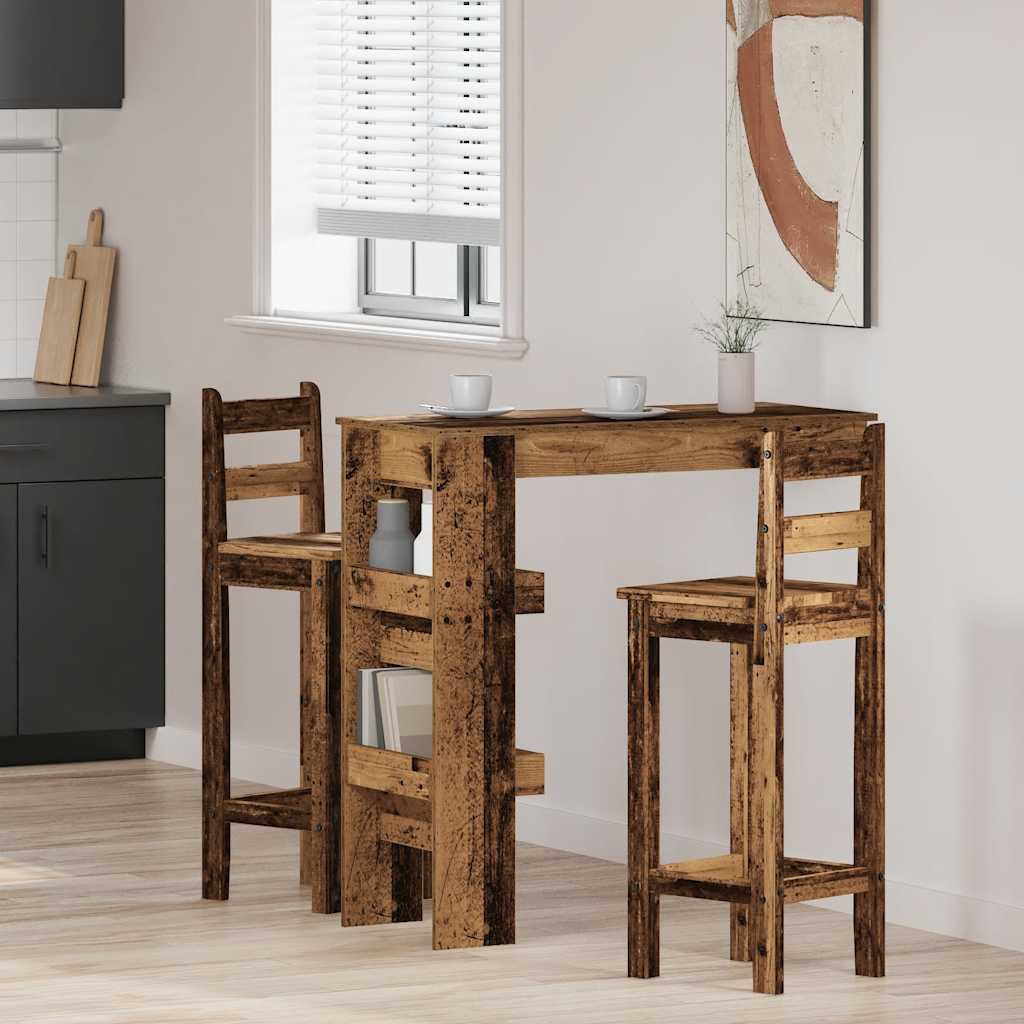 vidaXL Bancone da Muro Legno Antico 102x45x103,5cm Legno Multistrato