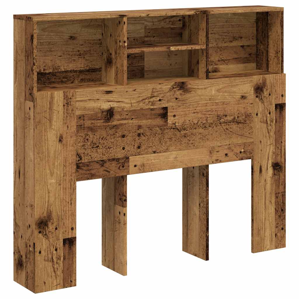 Testiera con Contenitore-Testiera con Ripiani Legno 120x19x103,5 cm in Truciolato