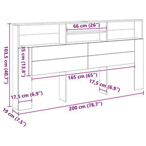 Testiera Contenitore Rovere Artigianale 200x19x103,5 Truciolato 856875