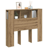 Testiera con Contenitore-Testiera con Ripiani Artigianale 120x19x104,5cm Multistrato