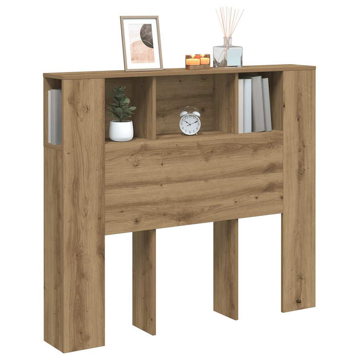 Testiera con Contenitore-Testiera con Ripiani Artigianale 120x19x104,5cm Multistrato