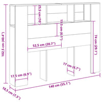 vidaXL Testiera Contenitore Artigianale 140x18,5x102,5 cm Multistrato