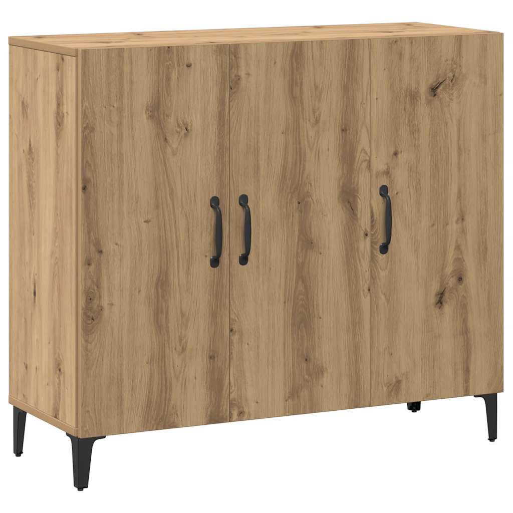 Credenza Rovere Artigianale 90x34x80 cm in Legno Multistrato 856893