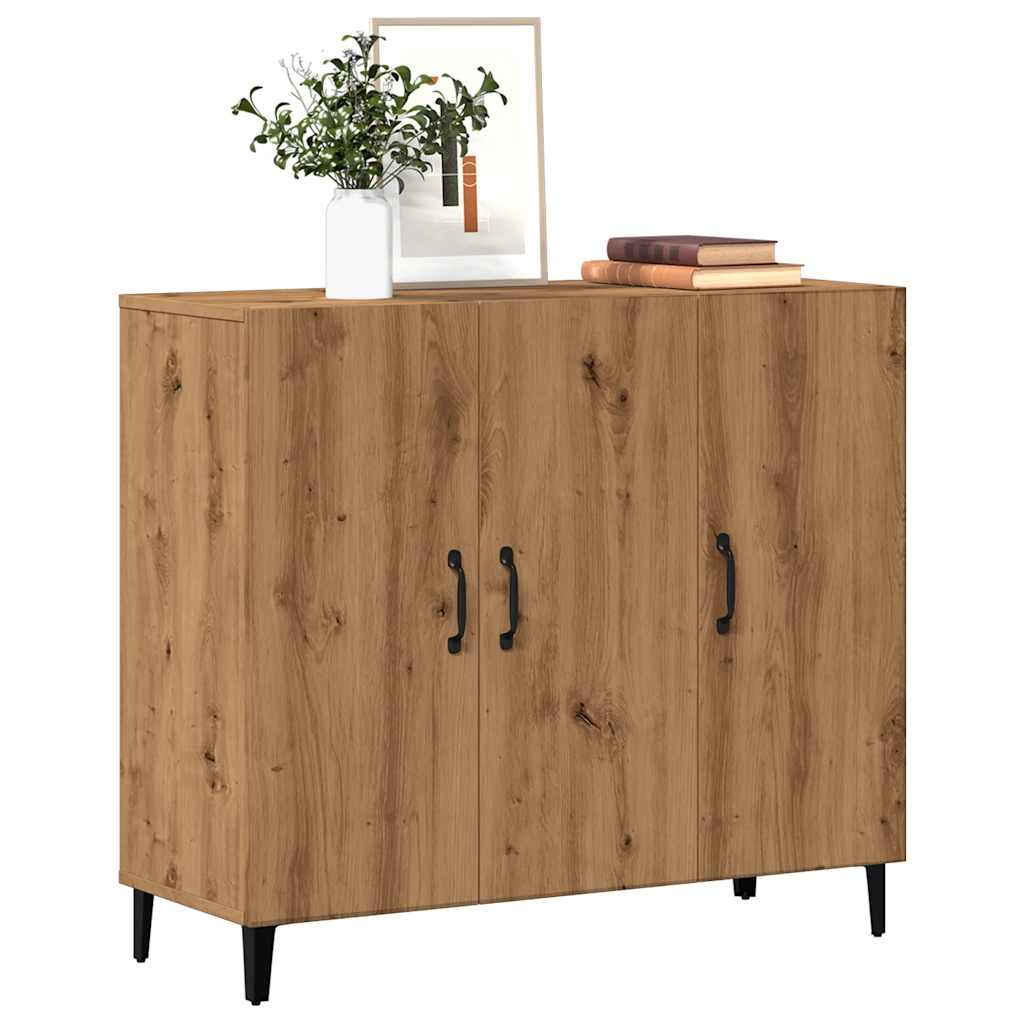 Credenza Rovere Artigianale 90x34x80 cm in Legno Multistrato 856893