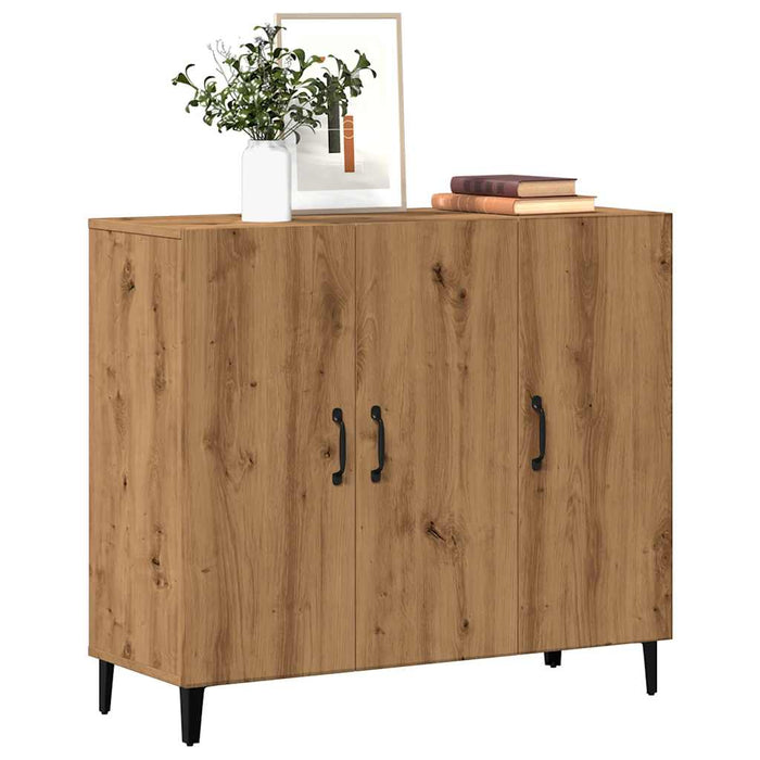 Credenza Rovere Artigianale 90x34x80 cm in Legno Multistrato 856893