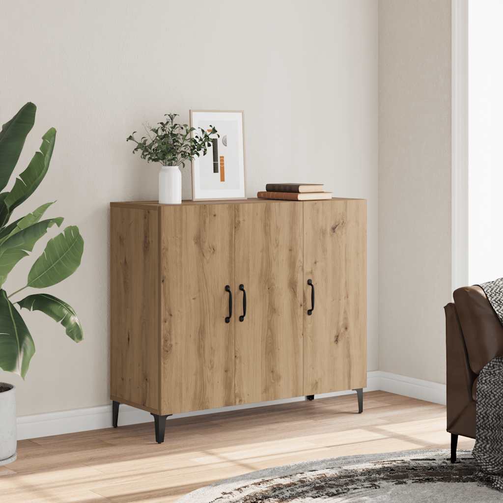 vidaXL Credenza Rovere Artigianale 90x34x80 cm in Legno Multistrato