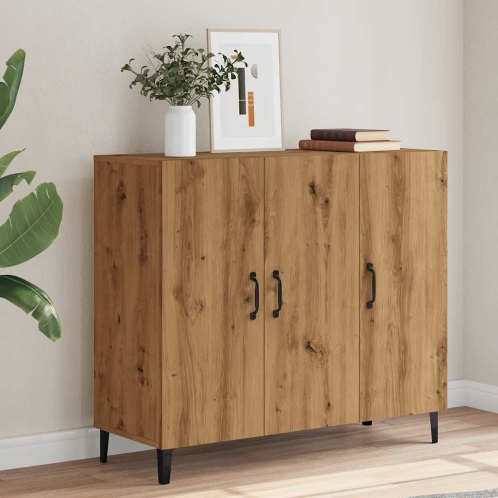Credenza Rovere Artigianale 90x34x80 cm in Legno Multistrato 856893