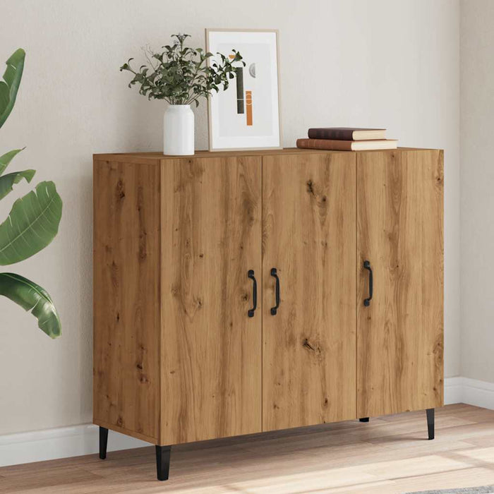Credenza Rovere Artigianale 90x34x80 cm in Legno Multistrato 856893