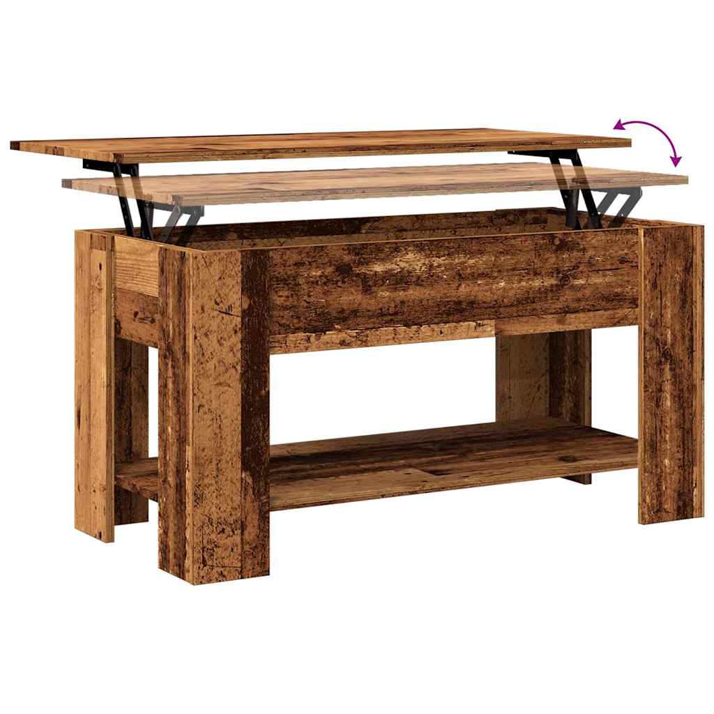 Tavolino da Salotto Legno Vecchio 101x49x52 cm in Truciolato 856926