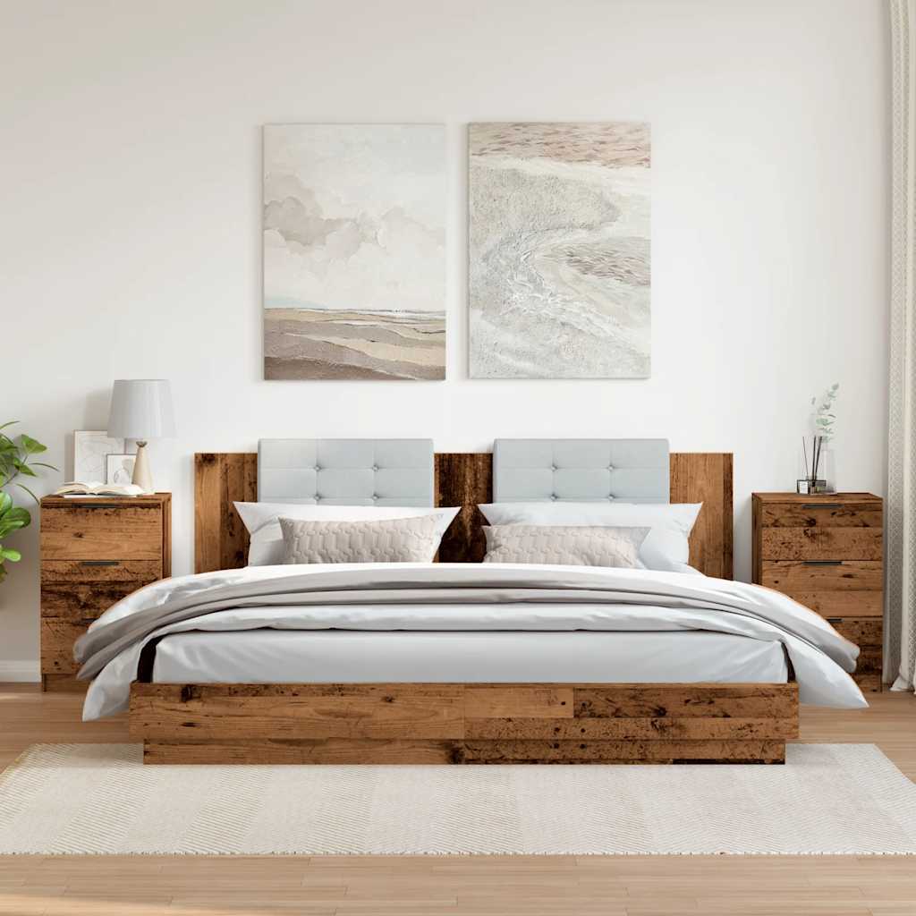 vidaXL Comodini Legno Antico 2 pz 40x36x65 cm in Legno Multistrato