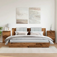 vidaXL Comodini Legno Antico 2 pz 40x36x65 cm in Legno Multistrato