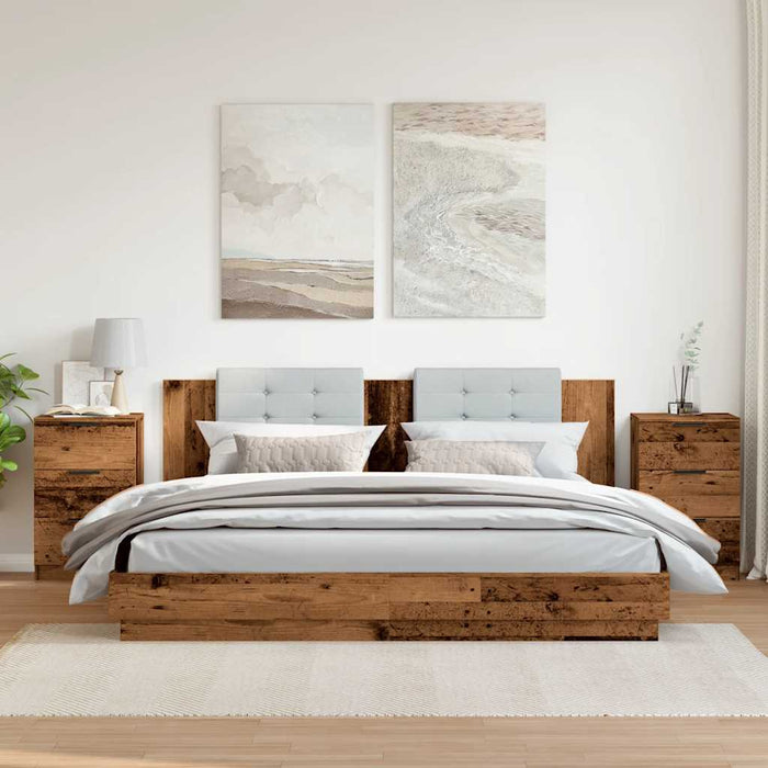 vidaXL Comodini Legno Antico 2 pz 40x36x65 cm in Legno Multistrato