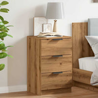 Comodini 2pz Rovere Artigianale 40x36x65cm in Legno Multistrato 856935